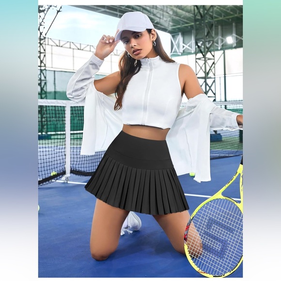 NWT*  Womens Pleated Athletic Skirt with Shorts, High Waisted, with Pockets - Picture 2 of 5